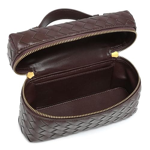 Rejolly Top-Handle Pouch Handbag for Women Woven Leather Vanity Case Designer Crossbody Bag Quiet Luxury Trendy Purse thumbnail 6