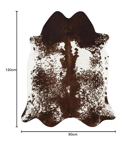 BENRON Cowhide Rug 3x4ft Area Rug Ultra-Thin Cow Hide Rug Non Slip Cow Print Rugs for Bedroom Table Topper Wall Decor Cute Animal Rug Western Faux Leather Carpets,Coffee thumbnail 3