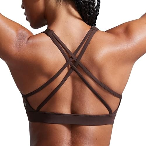 CRZ YOGA Butterbreeze Square Neck Sports Bras for Women - Strappy Thin Straps Workout Traning Padded Gym Halter Cami Top - Image 1