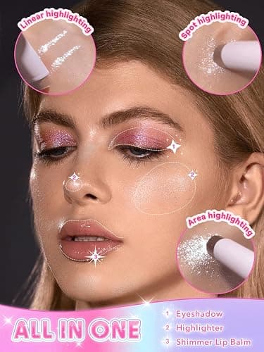 SHEGLAM Crystal Jelly Glaze Stick Eye Shadow Stick Eyeliner Brightener Pencil Crayon with Brush Easy to Blend Long Lasting Shimmer Eyeshadow-Aura Blitz thumbnail 2