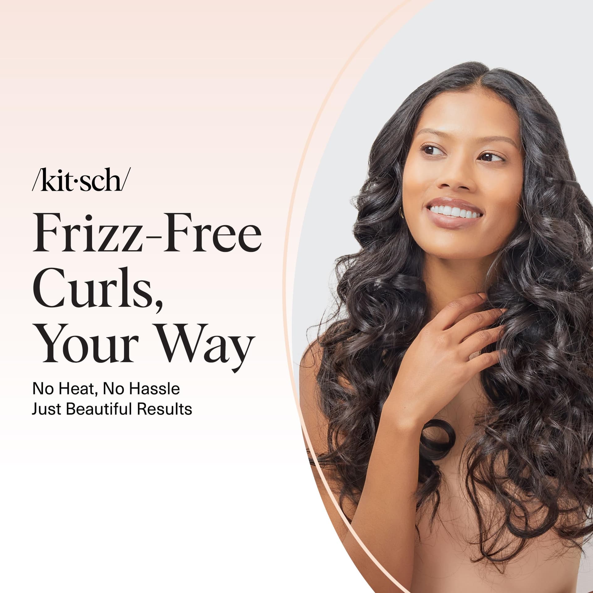 Kitsch Satin Heatless Curling Set - Hair Rollers for Effortless Heatless Curls | Sleep-In Hair Curlers | Includes Hot Rollers & Curling Rod Headband, Achieve Stunning Heatless Hairstyles, SunsetTieDye thumbnail 8