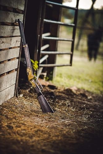 Barra Airguns 1866 Cowboy Series Lever Action Air Rifle - Multi Pump Powered - Shoots .177 Caliber Pellets and BBS, 800 FPS - Pellet Guns for Adults and Kids - Gold Air Rifle thumbnail 7