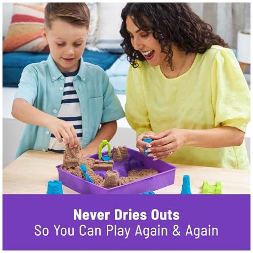 Kinetic Sand, Deluxe Beach Castle Playset with 2.5lbs Play Sand, Tools & Molds, Sensory Toys for Kids Ages 5 and up thumbnail 2