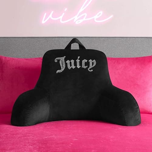 Juicy Couture black velour backrest pillow thumbnail 3