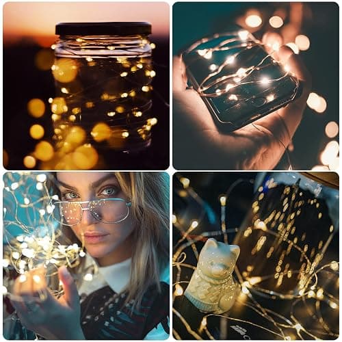 Jsdoin LED Mini Lichterkette mit Batterie, 6x20er Micro Lichterkette außen Batterie, 2M DIY kleine Lichterketten Wasserdicht für Party Hochzeit Weihnachten Beleuchtung Deko (WarmWeiß) thumbnail 6