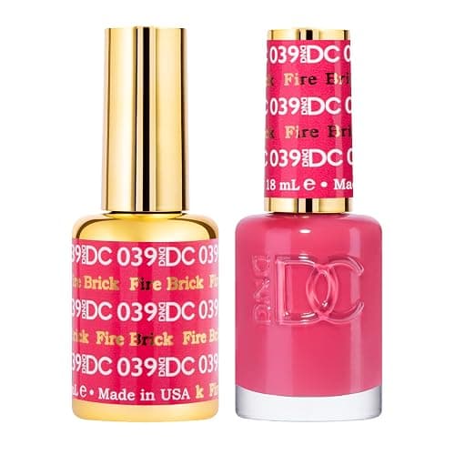DND DC Gel Nail Polish Duo, Red, 0.6 Fl Oz Each | Matching UV/LED Gel Polish & Air Dry Lacquer Set, Chip-Free Long Lasting Red Nail Color, Easy Soak Off Removal - Image 1