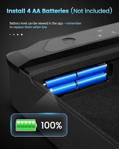 Adoreal Smart Biometric Gun Safe for Handguns, 4 Ways Quick-Access Fingerprint Gun Safe for Pistols, Fingerprint/Digital Keypad/Key/APP Gun Locks Box for 2 Guns, Sturdy Heavy Steel Construction thumbnail 7