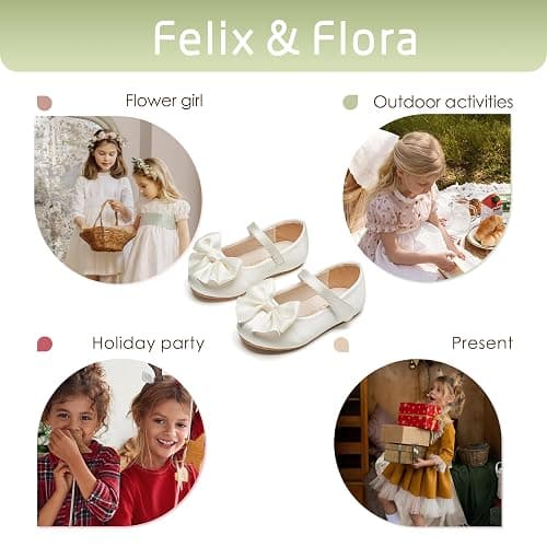 Felix & Flora Toddler Flower Girl Dress Shoes - Girl Ballet Flats Party School Shoes Wedding thumbnail 6
