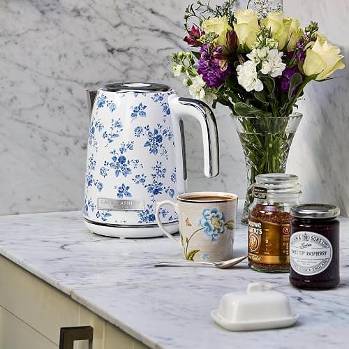 Laura Ashley Stainless Steel Electric Kettle 1.7 Liter - 1500W Rapid Boil Electric Kettles for Boiling Water - Electric Tea Kettles Automatic Shut Off - Overheat & Boil Dry Protection Jug Kettle thumbnail 8