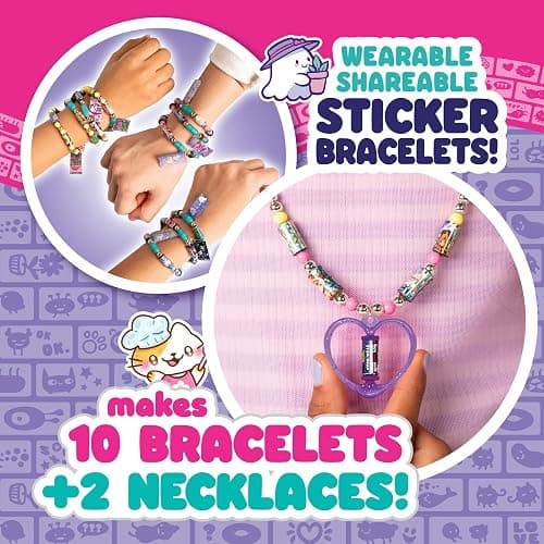 Sticki Rolls Sticki Rolluxe Series 2 - The Original Wearable Shareable Glam Handbag and Craft Kit | Includes 3 Jumbo Stickies, Supplies for 10 Toy Bracelets & 2 Pendants (Teal) thumbnail 5