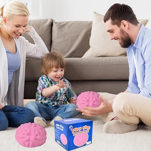 YIQUDUO Plus Size Large Brain Squishy Squeeze Ball Giant Jumbo Big Brain Ball Stress Relief Toy, Fun Toy for Party Favors thumbnail 5