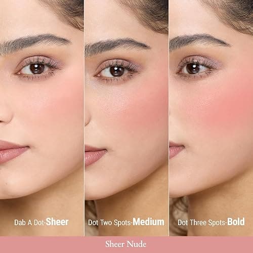 Exmiloo Liquid Blush - Lightweight Liquid Blush for Cheeks - Long-Lasting Liquid Matte Blush Makeup, Blendable & Buildable, Vegan & Cruelty-Free, Sheer Nude thumbnail 4