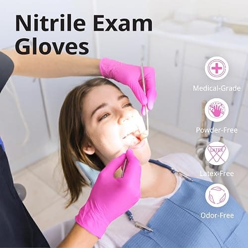 SwiftGrip Powder-Free Nitrile Gloves, 3-mil, Disposable Nitrile Gloves, Latex-Free, Powder-Free - Pink/Fuchsia thumbnail 5