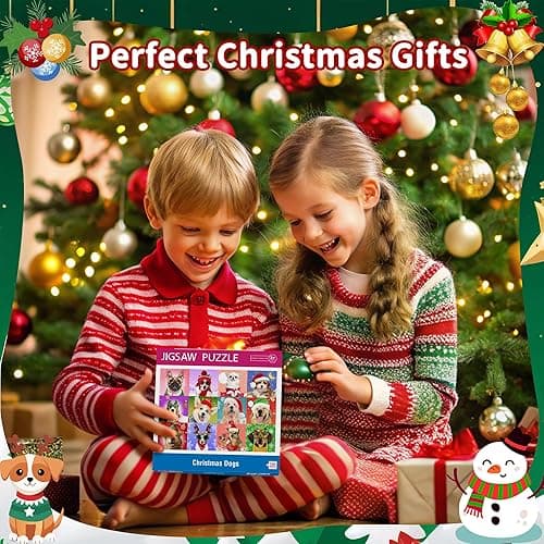 Puzzles for Kids Ages 4-6 6-8 8-10, Christmas Dogs 100 Piece Puzzles for Kids, Christmas Puzzle Jigsaw Puzzles for Adults Kids Puzzles 4-6 5-8, Xmas Gifts Christmas Stocking Stuffers for Boys Girls thumbnail 3