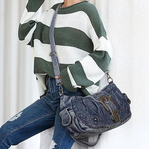 Angel Kiss Hobo-Taschen für Damen, veganes Leder, Geldbörsen und Handtaschen, schicke Umhängetaschen, Crossbody-Börsen mit Metallnieten thumbnail 2