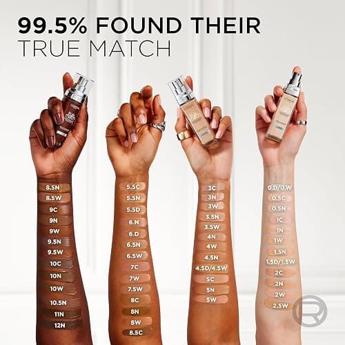 L'Oréal Paris Foundation for Face, Skincare Infused with Hyaluronic Acid, True Match Hydrating Liquid Foundation for All Skin Tones, SPF 16, 2N Vanilla,30 ml thumbnail 8