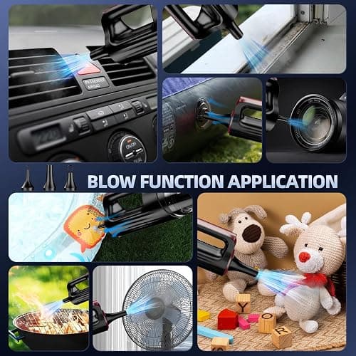 MONOZEL Handheld Vacuum Cleaner, 18000Pa 2 in 1 Cordless Car Vacuum Cleaner&Air Duster, 130W Brushless Motor with 7800mAh Battery, LED Light and Multi-Nozzles, Portable for Home, Car, Office, Pet thumbnail 4
