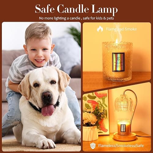 Merrtody Dimmable Flower Candle Warmer Lamp with Timer - Fits All Jar Scented Candles - Christmas & Mother's Day Gift for Women，Mom thumbnail 4
