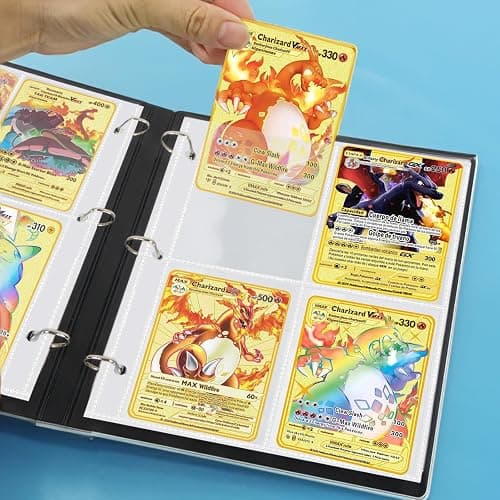 Sammelkarten Hüllen 400 Pockets Leere Pokemon Hüllen Photocard Sleeves 50 Seiten Doppelseitiges Sammelalbum Transparent Karten Folien Trading Einzeln für 3 Löcher Ringbüchern zum Sammeln und Tauschen thumbnail 2