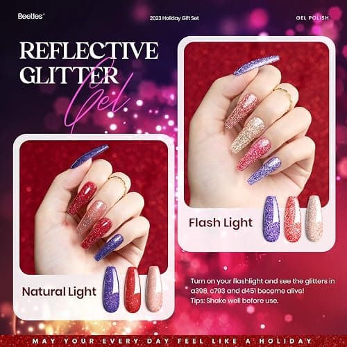 Beetles Winter Gel Polish Set 39Pcs Red Burgundy Blue Green Nude Pink Purple Gel Nail Polish with Base Top Coat for Manicure Lovers DIY at Home UV LED Needed Gift for Women Enchanted Jewelry thumbnail 4