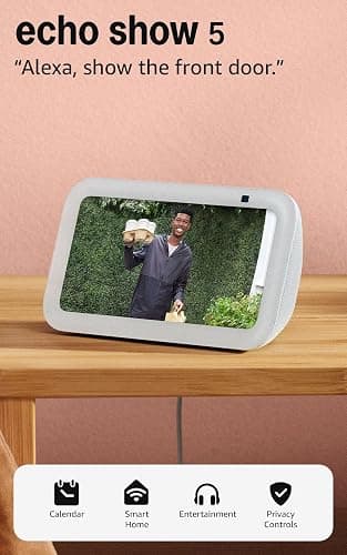 Amazon Echo Show 5 (newest model), Smart display with Alexa+ Early Access, 2x the bass and clearer sound, Glacier White thumbnail 9