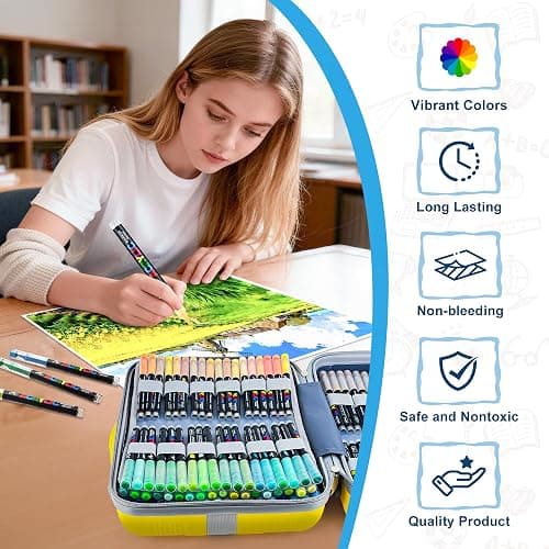 Guangna 360 Acrylic Paint Markers, Brush Tip Acrylic Paint Pens, Quick-Drying Waterproof Ink, for Rock Painting Plastic Wood Canvas Glass Ceramic Metal Art Crafts Supplies Gift thumbnail 6
