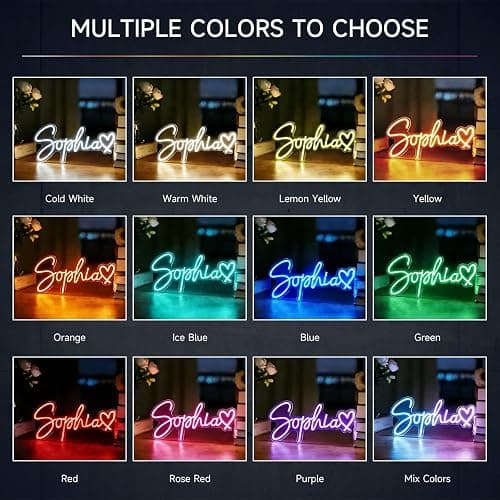 Custom Neon Sign,Personalized LED Neon Light for Wall Decor Bedroom Wedding Birthday Party Gift Bar Salon Business Decor,Customizable Name Sign for Indoor Events & Party Decorations thumbnail 6