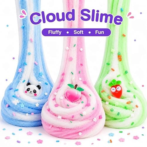 Slime Kit 9 Pack - 3 Butter 3 Cloud 3 Jelly Cube Crunchy Clear Slime - Soft Stretchy Stress Relief Toy for Kids, Birthday Party Favors for Boys & Girls 4-12, Classroom Reward, Kids Party Supplies thumbnail 4