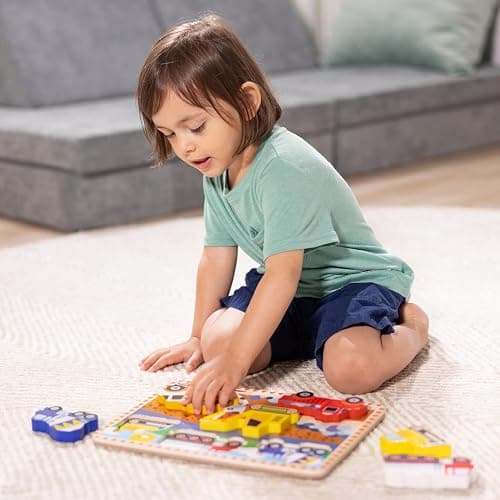 Melissa & Doug Construction Vehicles Wooden Chunky Puzzle (6 pcs) - FSC Certified thumbnail 5