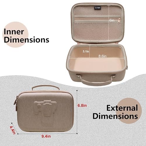 Camera Case Compatible with Canon EOS Rebel T7/R50/R6 Mark II/R100/R50 V/T6/R8/R10/R5 Mark II/RP/R7/5D Mark IV/SL3/R5/T100 DSLR SLR Camera, Len and Tripod with 4 Dividers and Shoulder Strap, Beige thumbnail 2