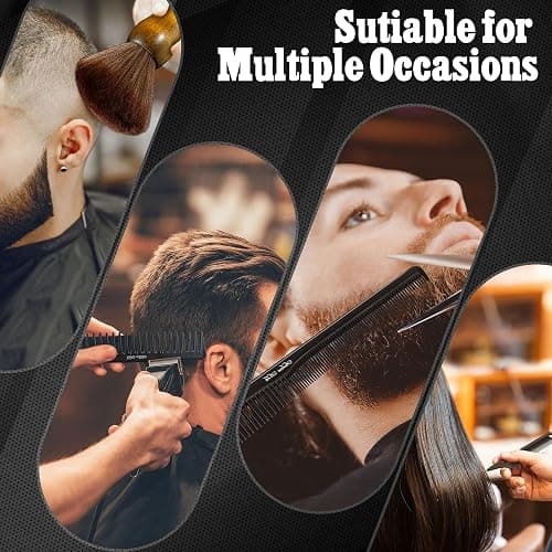 SALONSILK 13PCS Hair Cutting Shaving Brush and Comb Set, Professional Barber Combs for Hair Stylist, Premium Grade Barber Brush Neck Duster, Fading Comb Barber Clipper Comb thumbnail 7