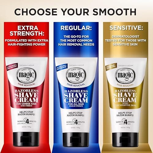 SoftSheen-Carson Magic Razorless Shaving Cream, Depilatory Hair Removal Cream for Body Hair, Extra Strength, Works in 4 Minutes for, 6 oz thumbnail 5