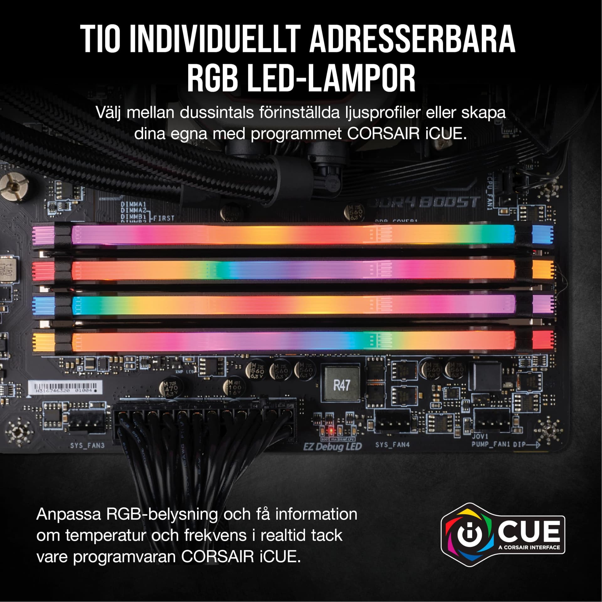 CORSAIR VENGEANCE RGB PRO 32GB (2x16GB) DDR4 3200 (PC4-25600) C16 1.35V Computer Memory - Black (CMW32GX4M2E3200C16) thumbnail 3