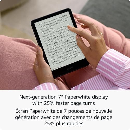 Amazon Kindle Paperwhite 16 GB (newest model) – Our fastest Kindle ever, with new 7" glare-free display, and weeks of battery life – Black thumbnail 2
