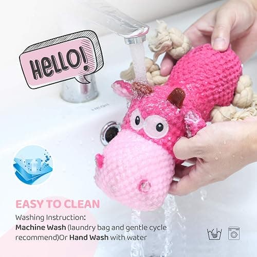 IOKHEIRA Indestructible Dog Squeaky Toys for Large Aggressive Chewers, Stuffed Animals with Cotton Material and Crinkle Paper, Durable Chewing Toys thumbnail 5