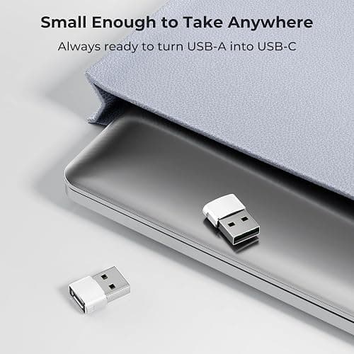 Basesailor USB to USB C Adapter,USBC Female to USB A Male Adapter,Type C Converter Charger for iPhone 17 Pro Max,16 15,Apple Watch iWatch S11 S10 SE,AirPods 3,iPad mini Air,Samsung Galaxy S25,White thumbnail 7