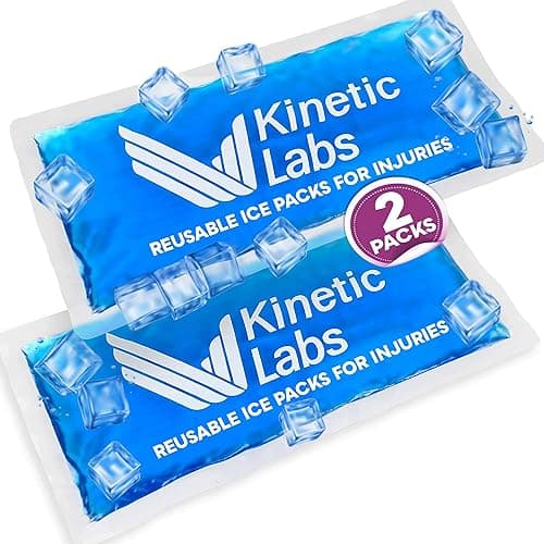 Gel Ice Packs for Injuries Reusable (2 Pack) 9.5" x 4.5" – Gel Cold Packs by Kinetic Labs – Flexible & Soft Packs for Knee, Shoulder, Back (Regular) - Regular (Pack of 2) - Image 1