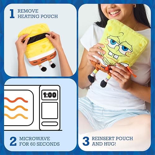 Happy Helpers SpongeBob By Relatable, The Cozy Comfort That's Anything But Boring, Get Relief With This Plush Heating Pad For Period Cramps and Body Pain, Includes 1 Microwavable SpongeBob Heating Pad thumbnail 6