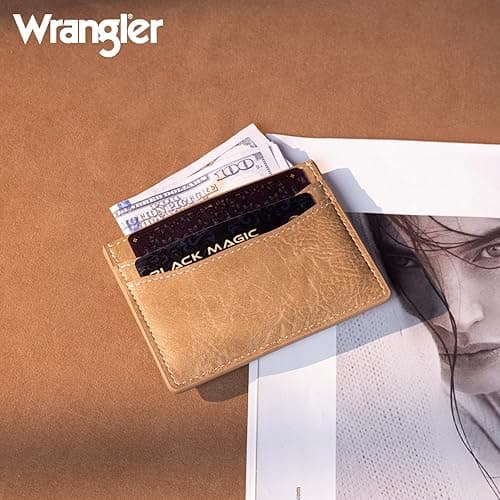 Montana West X Wrangler Womens Wallet Small Credit Card Holder Minimalist Rfid Card Wallet for Ladies Female - Graceful-Khaki thumbnail 5