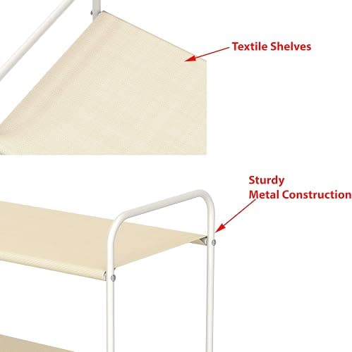 Simple Houseware 3-Tier Closet Storage with 2 Drawers, Beige - Beige thumbnail 5