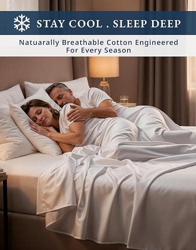 LANE LINEN 100% Egyptian Cotton Full Size Bed Sheets, Soft & Comfy Luxury Hotel Style Thick Full Size Sheets, Fully Elasticized Reinforsed Seams No Pill Natural Cooling - White Sheets thumbnail 7
