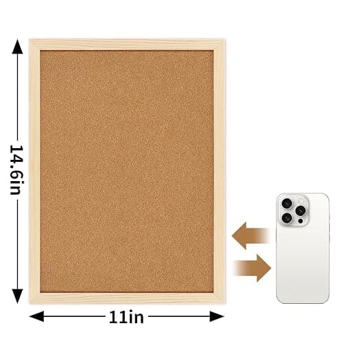 Cork Board,FEBSNOW Cork Board Bulletin Board,14.6 X 11 inches Vision Board,Bulletin Board for Office,Wall Mounted Pin Board for Office Home and School,14.6x11Inches thumbnail 3