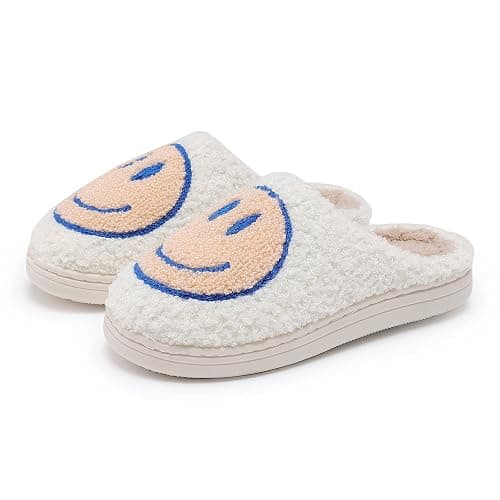 V-CEN Smile Face Kids Happy Face Soft Plush Warm Slipper Anti-Slip Winter Fluffy House Shoes Soft Memory Foam Comfort Cotton Slippers Indoor and Outdoor thumbnail 4