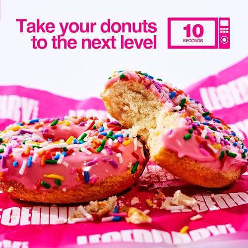 Legendary Foods Protein Donuts - 22g Protein, Pink Sprinkle, Zero Sugar Snack, Gluten Conscious, Low Carb, Keto Suitable, Diabetic and GLP-1 Diets - 8 Pack with Two Donuts per pack thumbnail 4