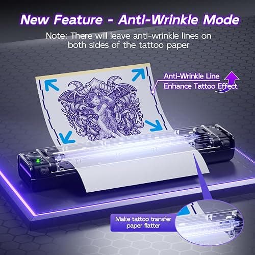 Itari Tattoo Stencil Printer Kit for Beginners, Temporary Tattoo Printer with 10 Pcs Transfer Paper, Bluetooth Stencil Printer for Tattooing, Wireless Tattoo Machine Compatible with Phone/Tablet/PC thumbnail 2