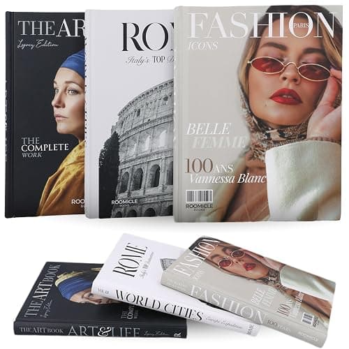 Elegant Decorative Books - Set of 3 Designer Faux/Fake Books for Decoration - Enhance Your Coffee Table, Mantle & Bookshelf Decor - Book Decor Aesthetic Collection - Real Blank Pages Inside - Image 1