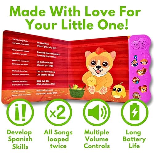 Coco Learns Spanish Vol. 3 — Interactive Sound Board Book for Toddlers 1-3, Bilingual English & Spanish Songs & Music, Talking Musical Book, Musical Toy Gift for Babies & Kids thumbnail 3