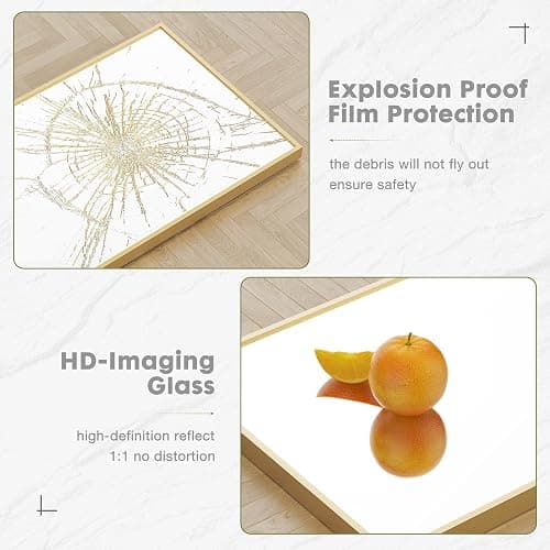 Sweetcrispy 59"x16" Full Length Mirror, Standing or Leaning Full Body Mirror with Aluminum Alloy Thin Frame, Suitable for Bedroom or Cloakroom,Gold thumbnail 4