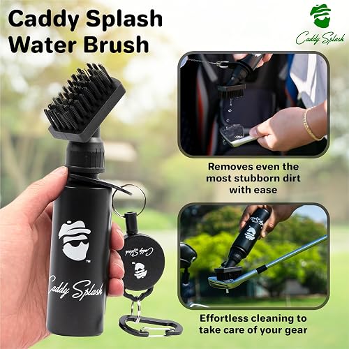 Caddy Splash Golf Club Brush Cleaner with Water - Heavy Duty Retractable Clip- Squeeze Bottle for Easy Cleaning with Nylon Bristles- Holds 4 Oz Water - Golf Accessories for Men- USA Company thumbnail 3
