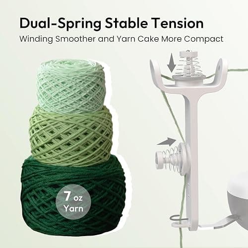 Etcokei Yarn Winder, Electric Yarn Ball Winder for Crocheting, Compact Yarn Cake Winder with Strong Tension Stepless Speed, Automatic Yarn Spinner Wool Winder, Ideal Helper for Knitting Lovers(White) thumbnail 3